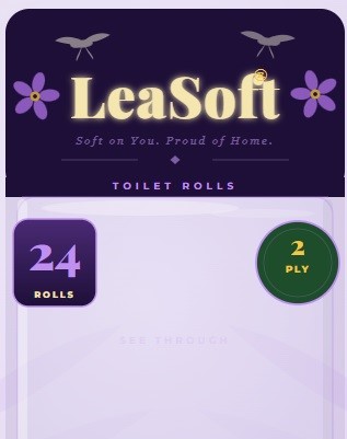 LeaSoft Toilet Paper 2 Ply 24 Rolls