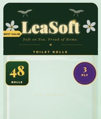 LeaSoft Toilet Paper 3 Ply 48 Rolls